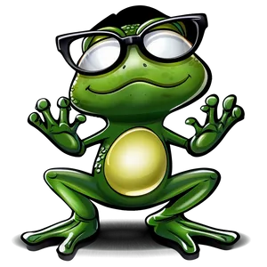 Frog With Glasses Cartoon PNG Cqj PNG