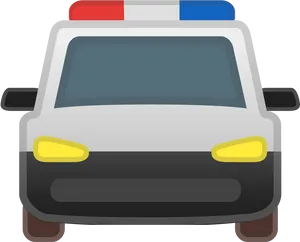 Front View Police Car Illustration PNG