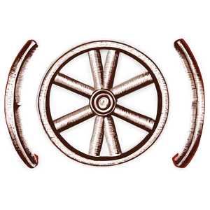 Frontier Wagon Wheel Outline PNG 82