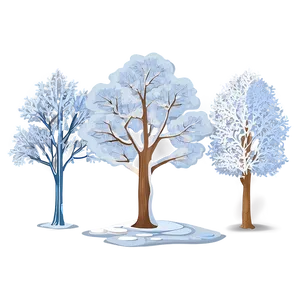 Frost Covered Snow Trees PNG Keb PNG