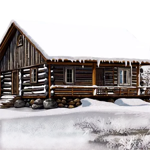 Frosty Cozy Cabin PNG 06292024