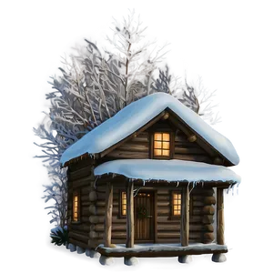 Frosty Cozy Cabin PNG Tus