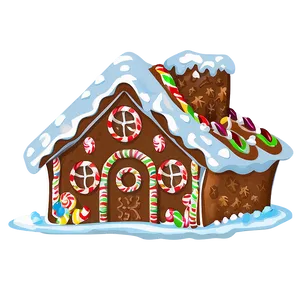 Frosty Gingerbread House PNG 06292024 PNG