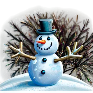 Frosty Merry Christmas Scene PNG 05032024 PNG