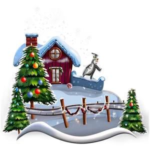 Frosty Merry Christmas Scene PNG 26 PNG