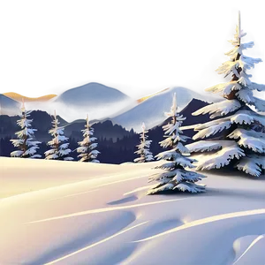 Frosty Snowdrifts Landscape Png 06292024 PNG image