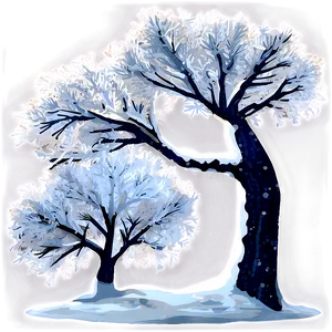 Frosty Snowy Tree Night PNG 06212024 PNG