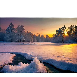 Frosty Winter Sunset PNG Bvr3 PNG