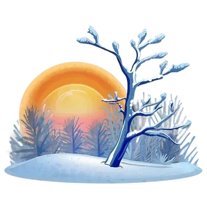 Frosty Winter Sunset PNG Rbg72 PNG