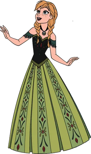 Frozen Anna Character Illustration PNG