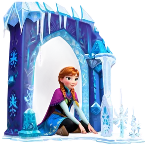Frozen Anna Ice Castle Scene PNG Oxu PNG