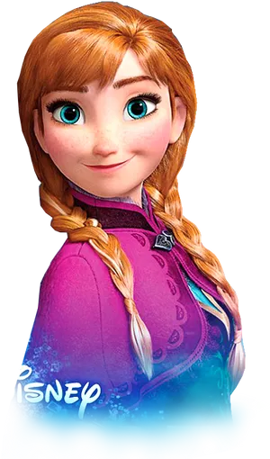 Frozen Anna Smiling Portrait PNG image