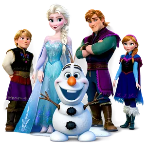 Frozen Character Group Shot PNG 90 PNG