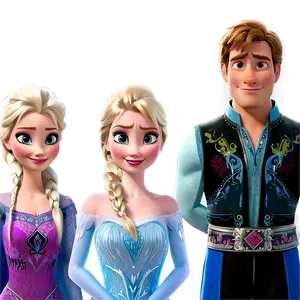 Frozen Characters Family Portrait PNG Yhe PNG