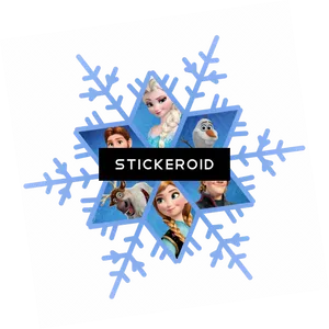 Frozen Characters Snowflake Design PNG image