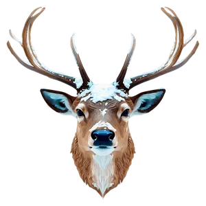 Frozen Deer Head Winter Theme PNG 06212024 PNG