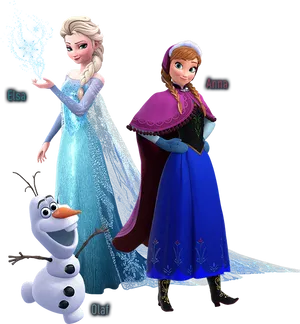 Frozen Elsa Anna Olaf Characters PNG image