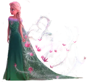 Frozen Elsa Magical Floral Trail PNG image