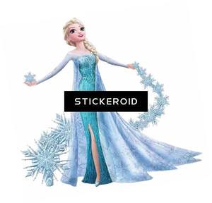 Frozen Elsa Snowflake Gown Graphic PNG