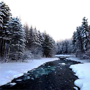 Frozen Forest River PNG Blo PNG