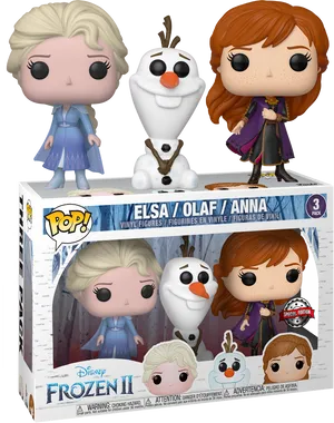 Frozen I I Elsa Olaf Anna Funko Pop Figures PNG image