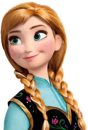 Frozen Princess With Braided Hair PNG