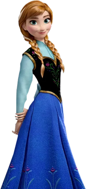 Frozen Princessin Traditional Dress PNG image