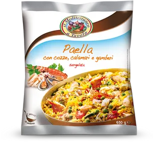 Frozen Seafood Paella Packaging PNG