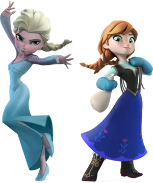 Frozen Sisters Elsaand Anna PNG image