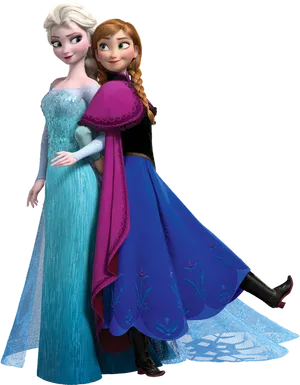 Frozen Sisters Elsaand Anna PNG image