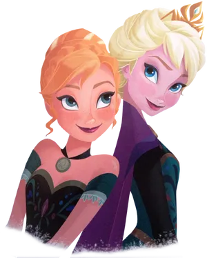 Frozen Sisters Elsaand Anna PNG