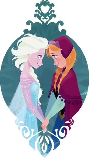 Frozen Sisters Elsaand Anna PNG image