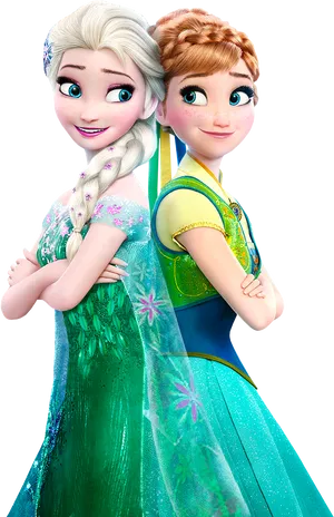 Frozen Sisters Elsaand Anna PNG image