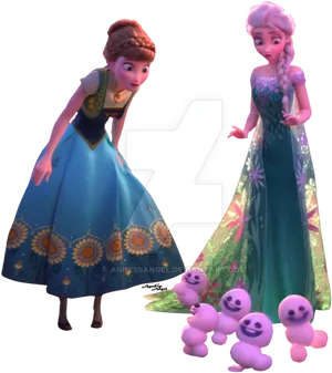 Frozen Sistersand Snowgies PNG