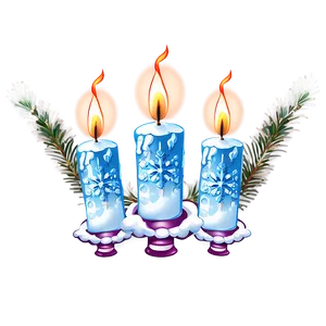 Frozen Snow Christmas Candles PNG 06252024 PNG