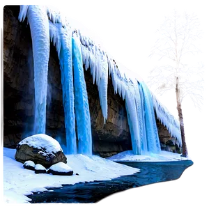 Frozen Waterfall Winter Scene Png 05212024 PNG image