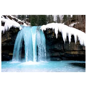 Frozen Waterfall Winter Scene Png 05212024 PNG image