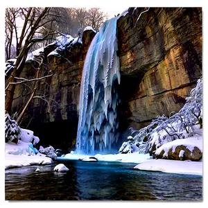 Frozen Waterfall Winter Scene Png 29 PNG image