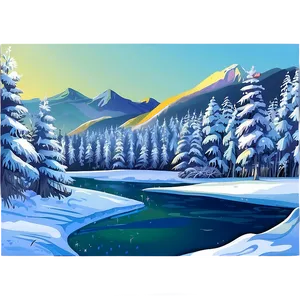 Frozen Winter Landscape PNG 49