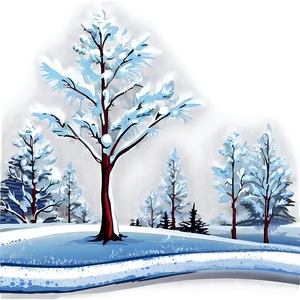 Frozen Winter Landscape PNG Mhl25