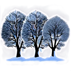 Frozen Winter Trees At Night Png 51 PNG image