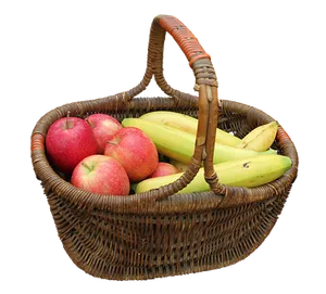 Fruit Basket Fullof Applesand Bananas PNG image