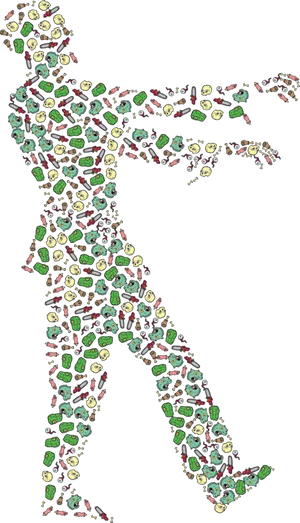 Fruit Patterned Dancer Silhouette PNG image