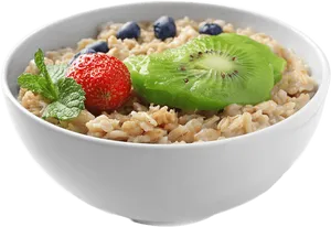 Fruit Topped Oatmeal Bowl PNG image