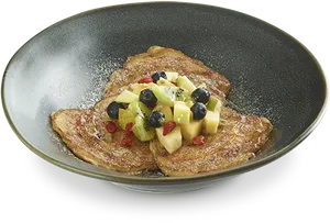 Fruit Topped Omelette Dish PNG