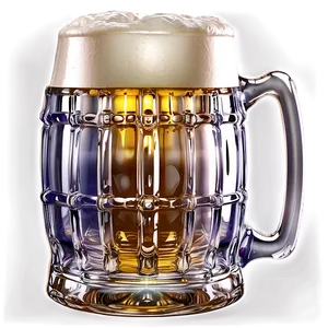 Full Beer Mug Illustration PNG Gri PNG