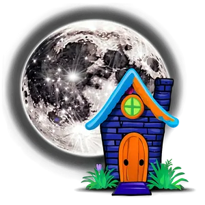 Full Moon Haunted House PNG Eye