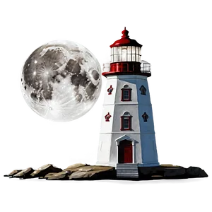 Full Moon Lighthouse Beam PNG Vjm PNG