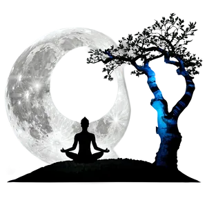 Full Moon Meditation Night Png 05232024 PNG image