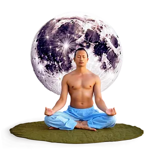 Full Moon Meditation Night Png Uln67 PNG image